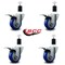 Service Caster 3.5'' Blue Poly Swivel 1-1/4'' Expanding Stem Caster Set Total Lock Brake, 4PK SCC-EXTTL20S3514-PPUB-BLUE-114-4 - alternate 4